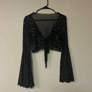 Women's Black Crop-top